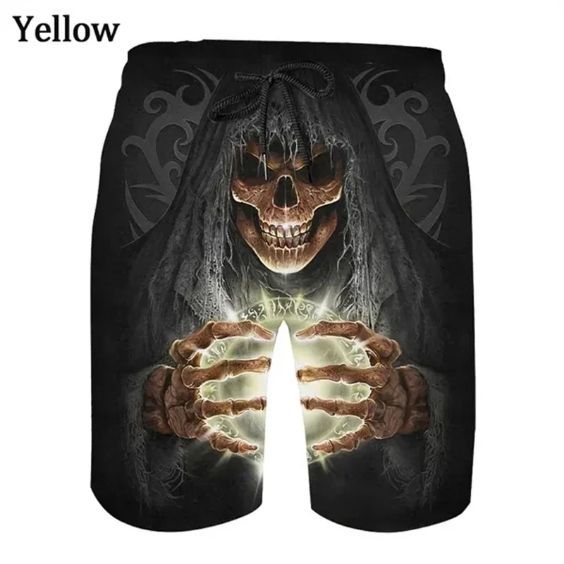 Trendy Skull 3d Geprinte Casual Shorts Zomer Unisex Street Gothic Persoonlijkheid Cool Sportshort Skateboarden Korte Broek Homme