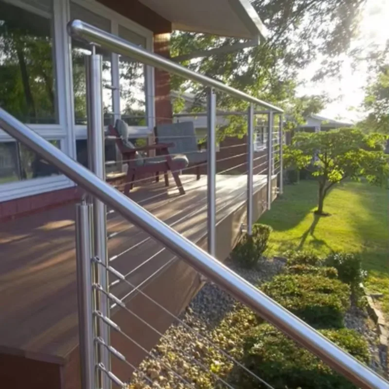 Low Cost 42" Cable Railing Deck Posts Stainless Wire Cable Balustrade Fittings