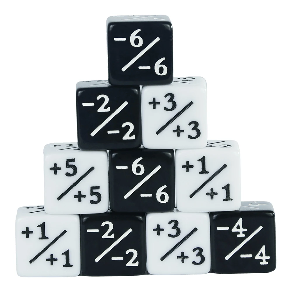 10 Pieces Dice Counters Token Dice, D6 Dice Compatible with Card Game Math Classroom Accessories