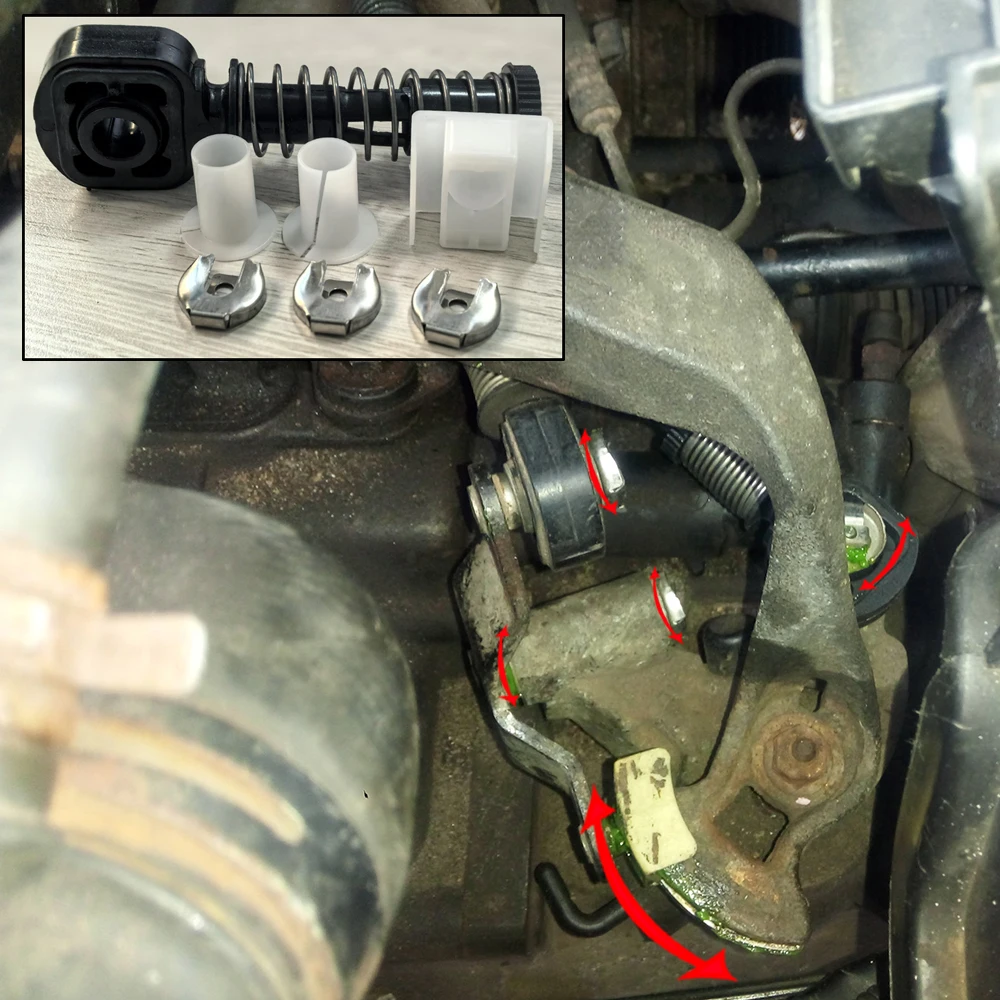 Gear Selector Lock Washer Shift Relay Lever Bushing Linkage Sliding Shoe Bearing Bush Socket Bowden Kit For Audi SEAT Skoda VW