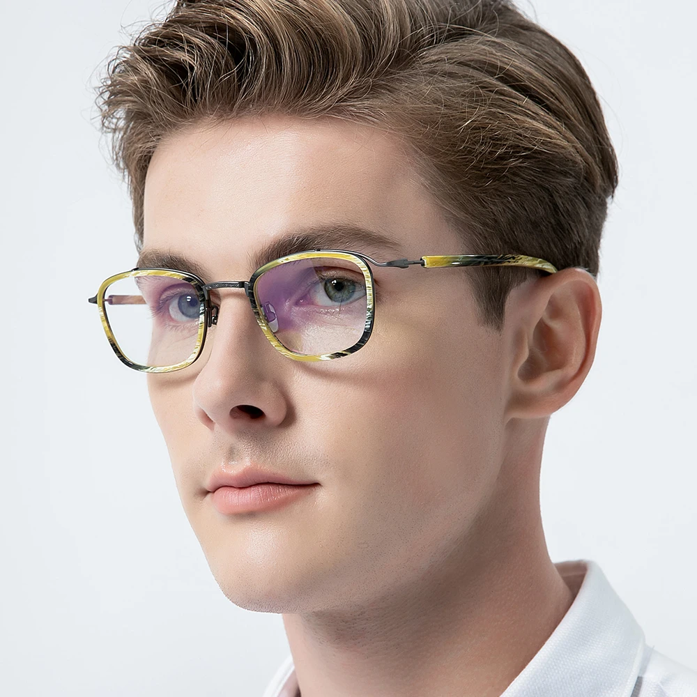 FONEX Acetate Titanium Eyeglasses Frame Men Brand Design Vintage Retro Square Glasses Women Japanese Eyewear Spectacles 85665