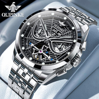 OUPINKE 3250 Fully Automatic Mechanical Watch for Men 3D Hollow Out Spider Dial Deep Waterproof Sapphire Mirror Men's Watch New