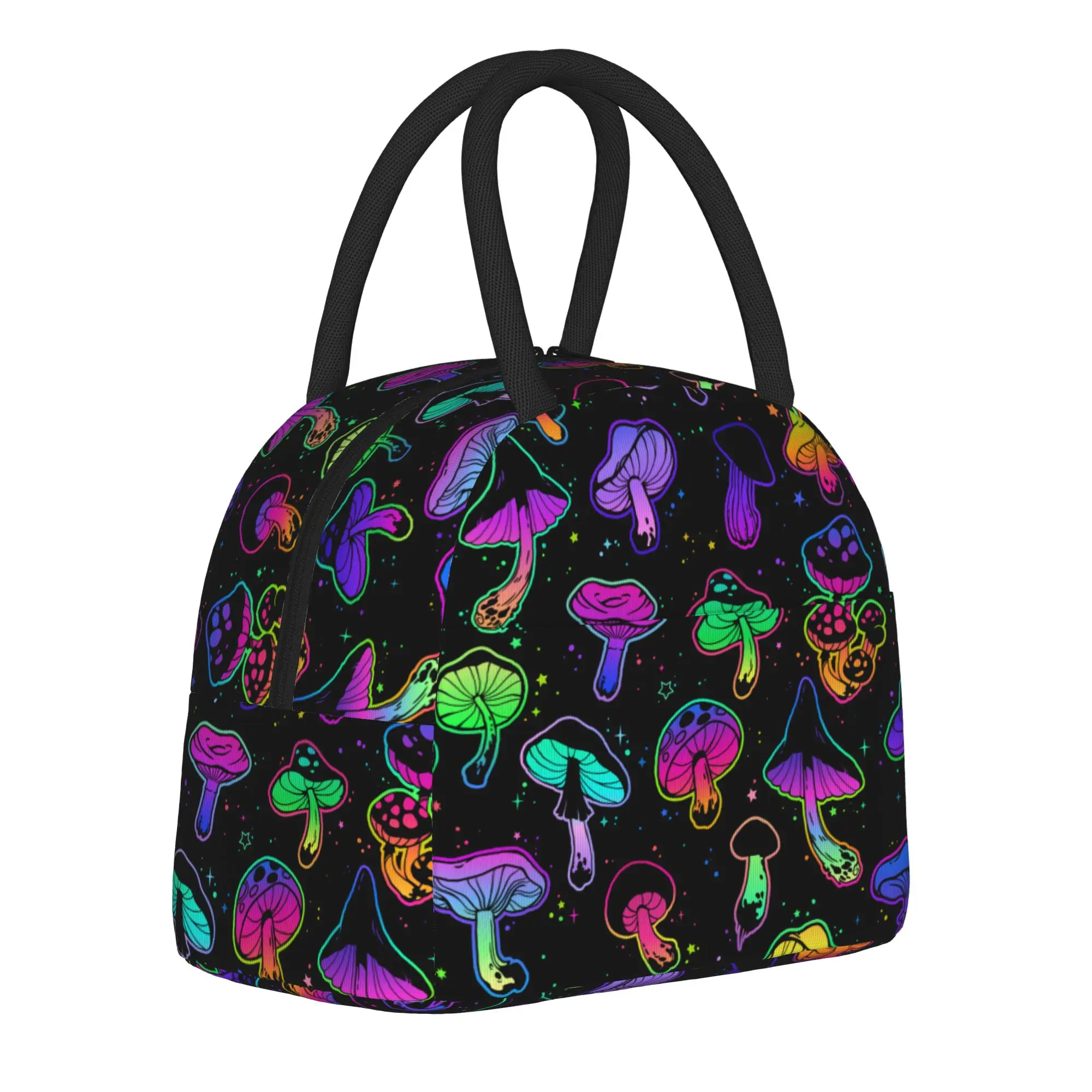 Cartoon Mushroom  Insulated Lunch Bags Thermal Bag Lunch Container Large Lunch Box Tote Food Handbags Beach  Travel