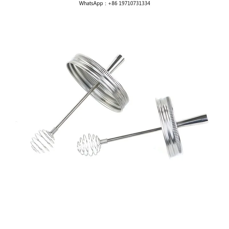 50 Pieces 304 Stainless Steel Honey Dipper Bottle Caps New Design for 70/86mm Caliber Glass Jars Honey Stick Covers for Bottles