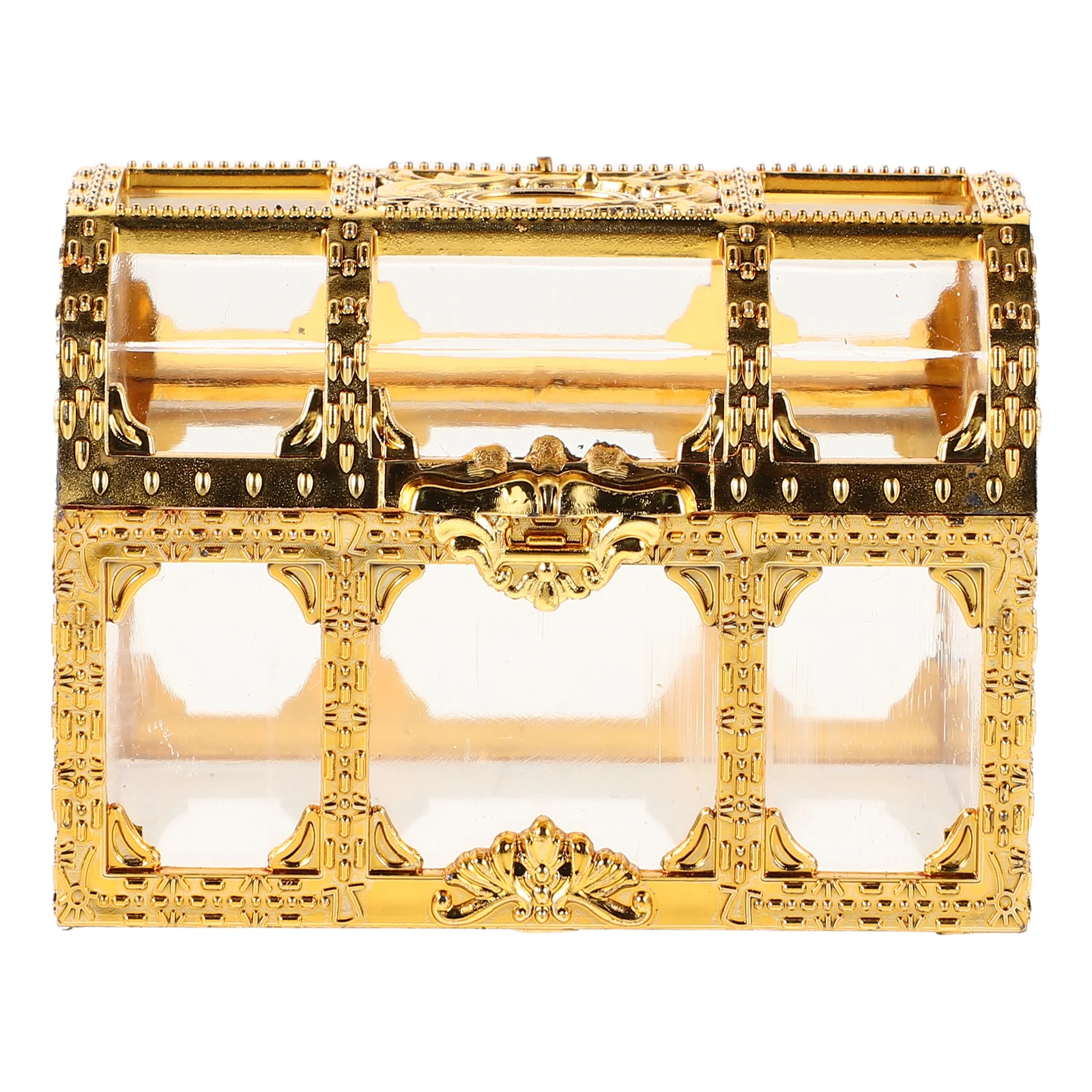 

1pcs Clear Plastic Treasure Chest Boxes Wedding Party Favor Storage Candy Box Kids Decorative Keepsake Case Anniversary Birthday