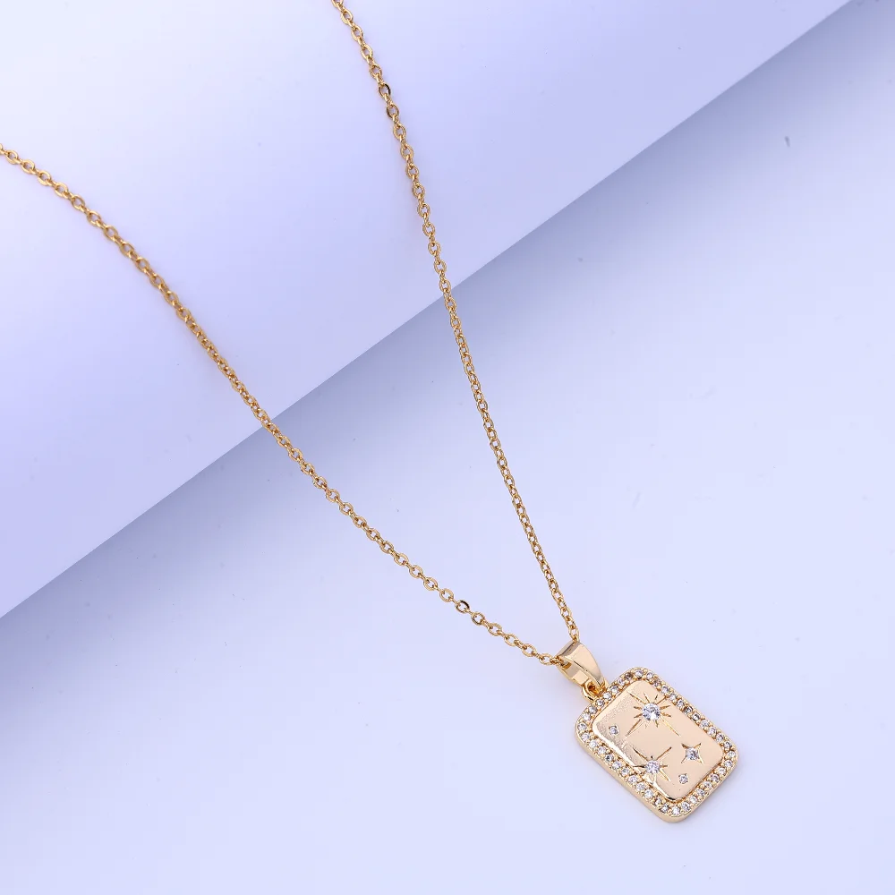 قلادة جميلة للنساء - مجوهرات ذهبية فاخرة من الفولاذ التيتانيوم عيار 18 قيراط، متعددة الاستخدامات ومقاومة للبهتان، هدية مثالية لها،