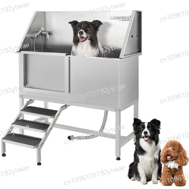 Stainless Steel Dog Cat Grooming Bath Tub, Multifunctional Easy Clean Pet Bathing Tub