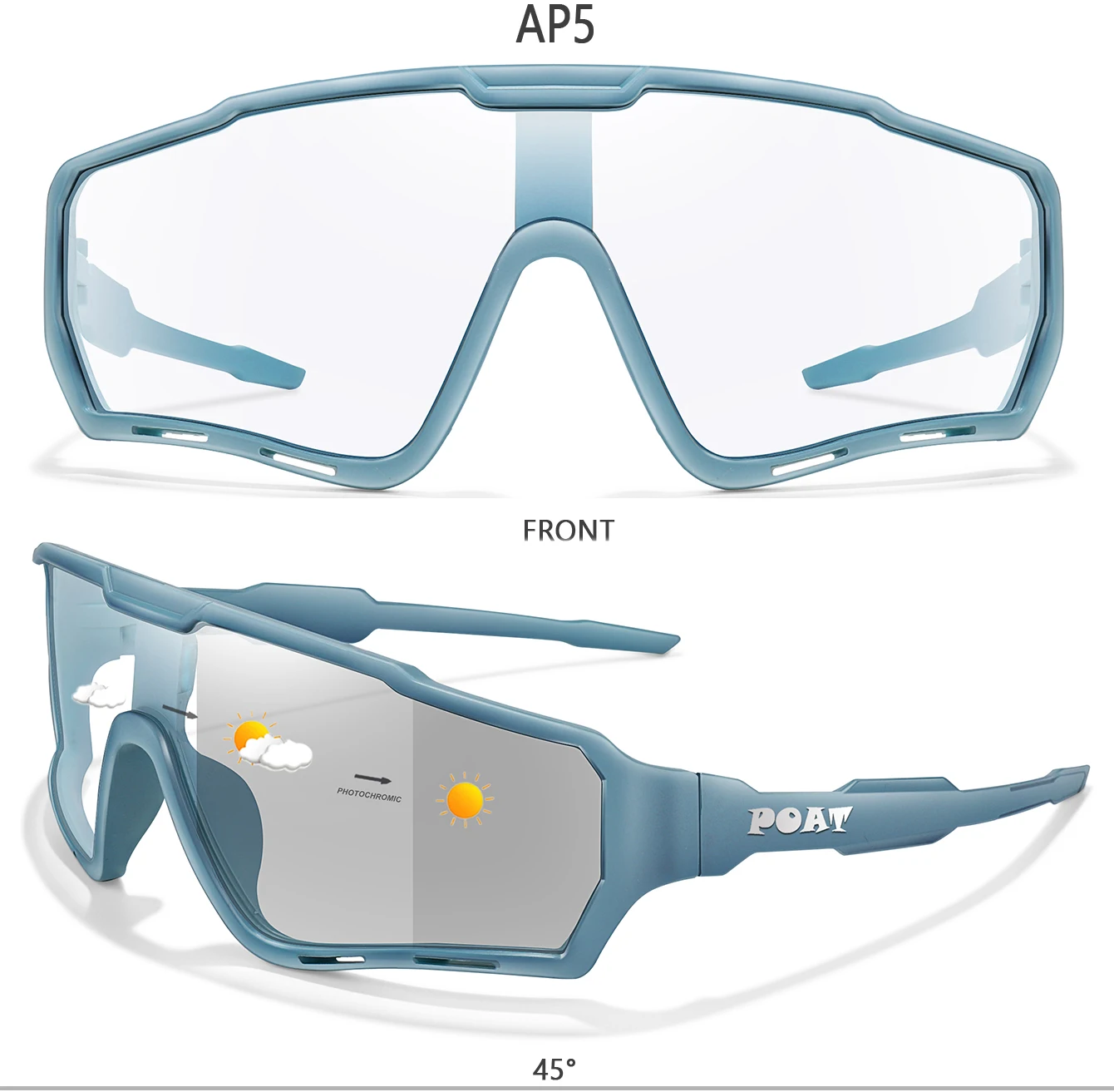 POAT Marke Starke Licht Photochrome Sonnenbrille Neue Stil Sport Männer Frauen MTB Fahrrad Brillen Radfahren Angeln Laufen – Detail 9