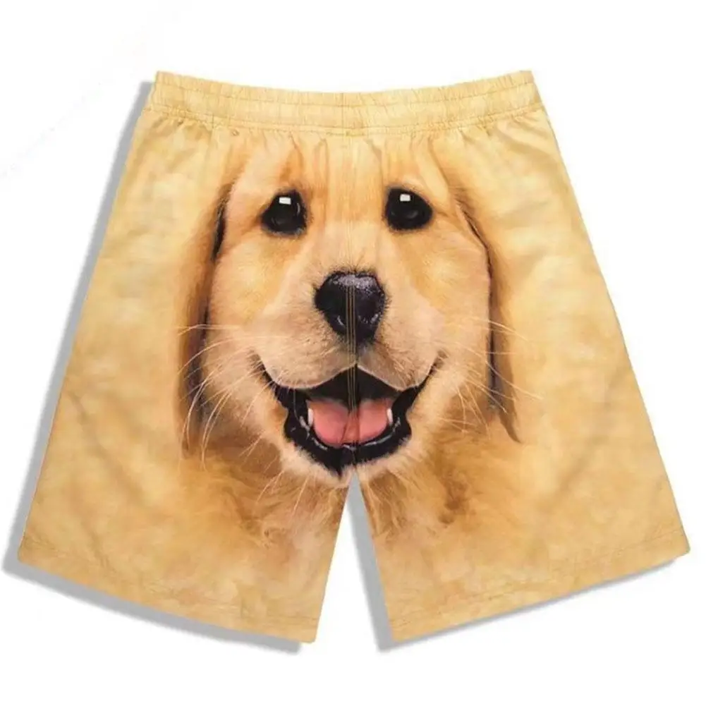 Short de plage imprimé chien V4C5, maillot de bain d\'été humoristique