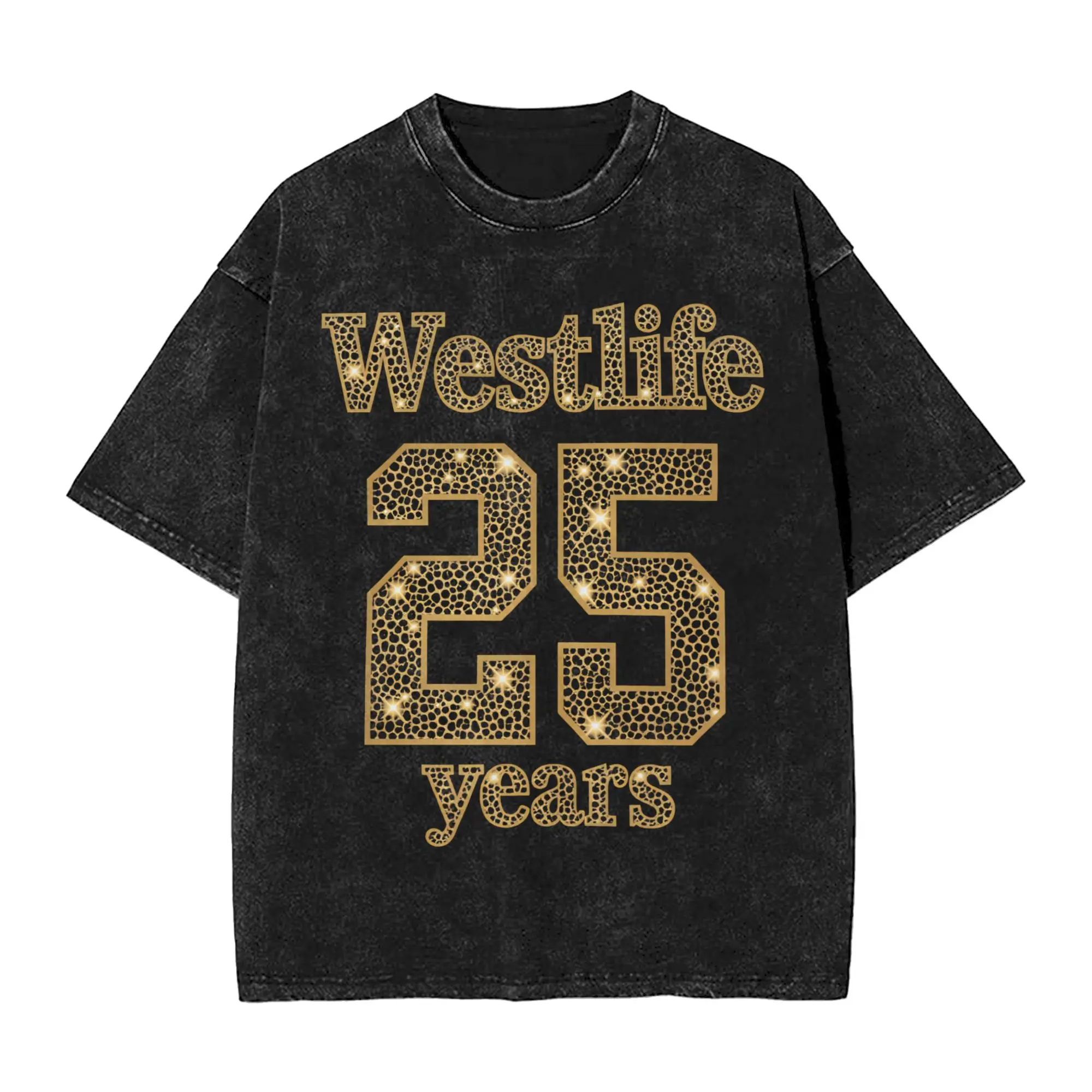 Unique Westlife 25th Anniversary Tour 2026 T-Shirt for Men Crewneck 100% Cotton Washed T Shirts  Short Sleeve Printing Tops