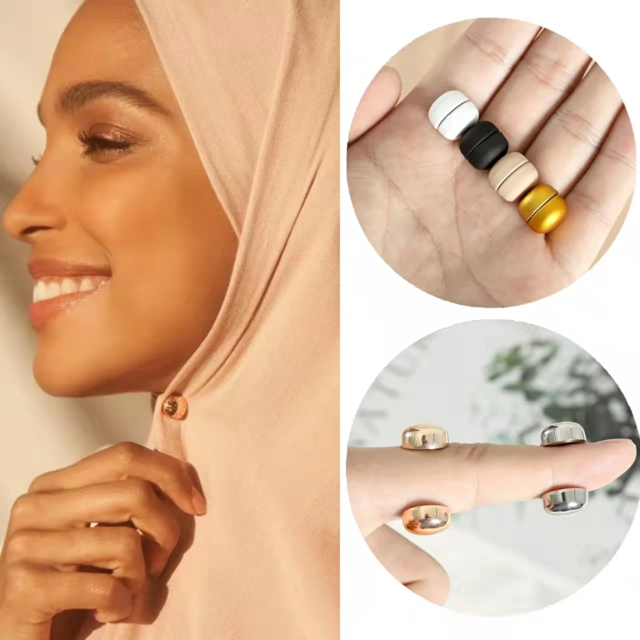 Broocom ímãs para mulheres muslim, acessório de segurança forte, não precisa amarrar, pinde metal fosco, tecido de chiffon, sem pino, para head