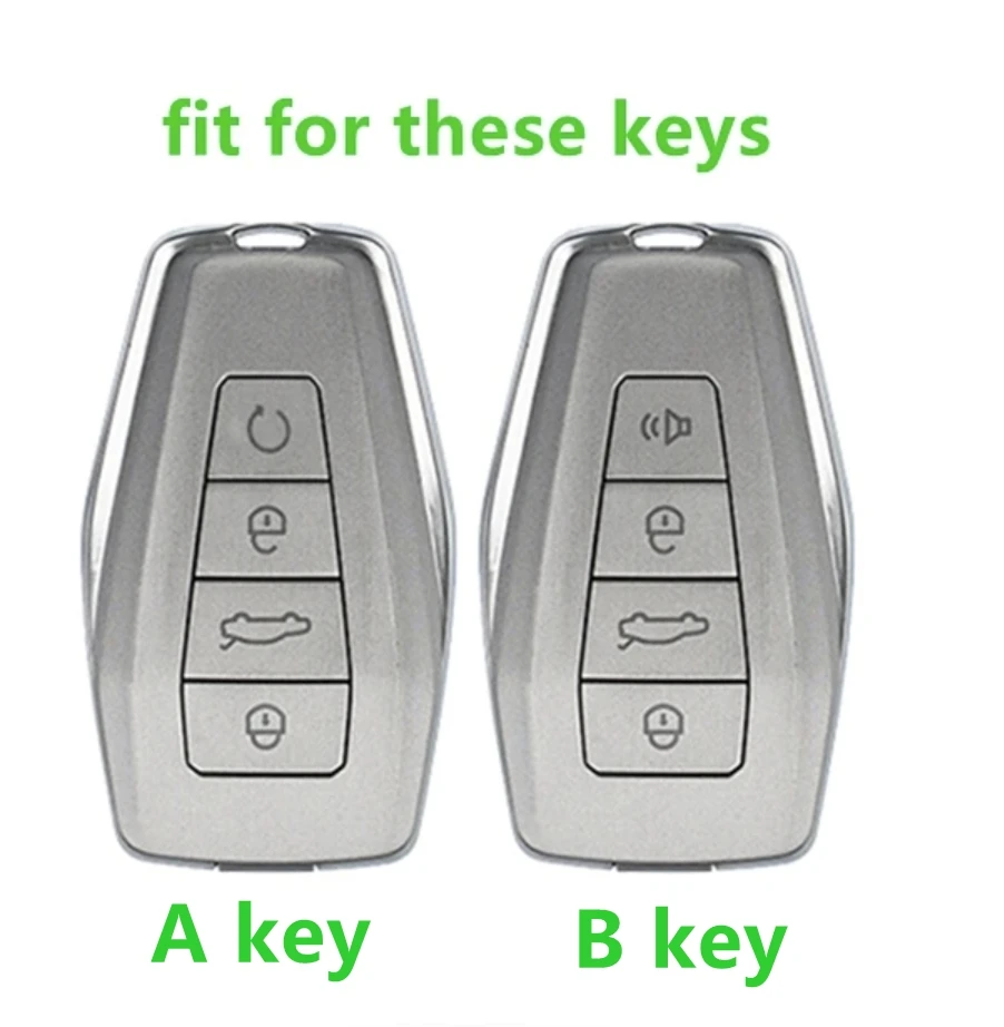 Car Key Case Holder Cover Chain For Geely BG GELGEE Coolray Monjaro Okavango Atlas Tugella Emgrand S Proton X50 X70 X6 X7 Shell