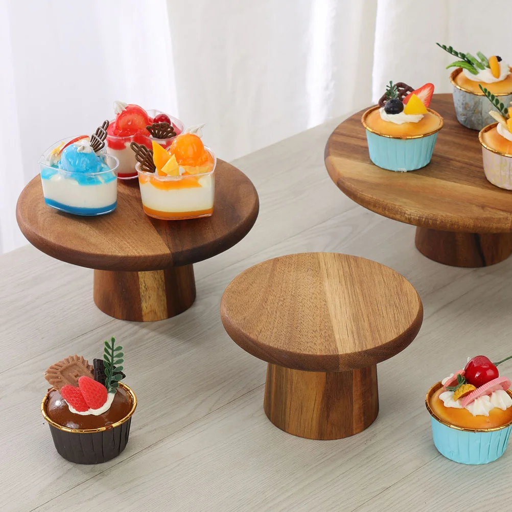 Cake Pan Display Shelves Plate Cupcake Stand Small Wooden Dessert Table Stands Home