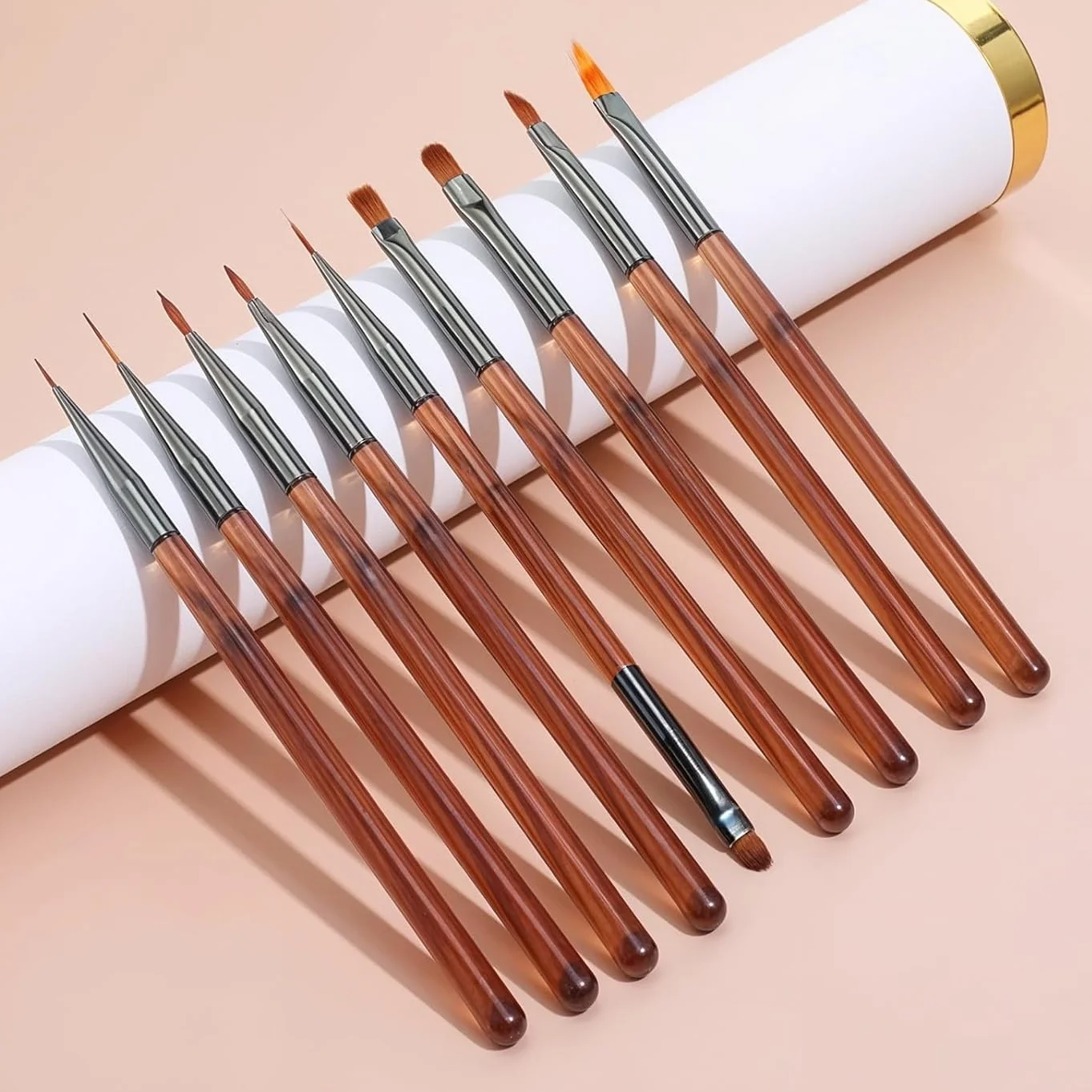 9-Piece Nail Art Brush Set, Specialized Tool for DIY Nail Art Design, Suitable for Salon and Home Use