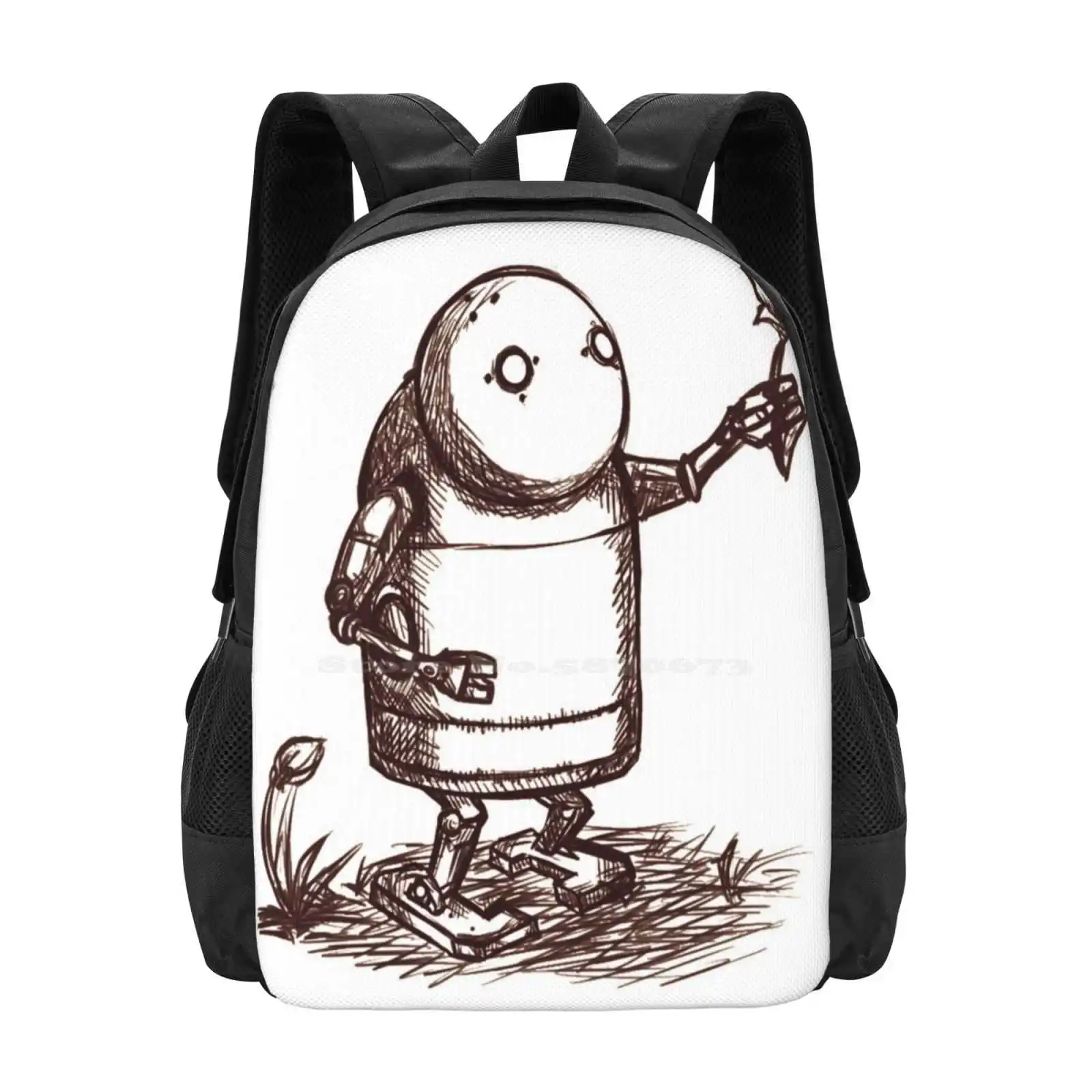 Nier : Automata Robot New Arrivals Unisex Bags Student Bag Backpack Nier Automata 2b Robot Love Peace