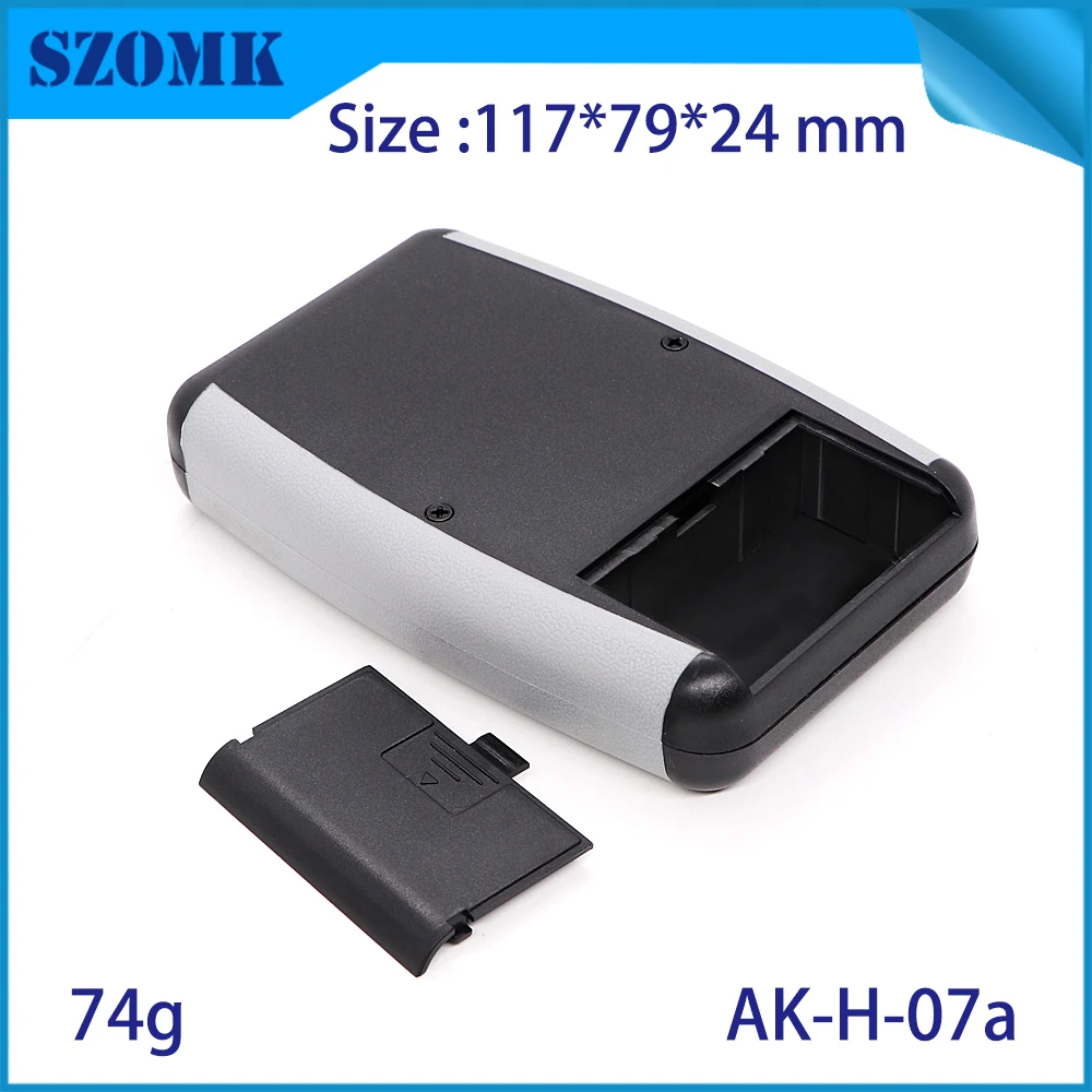 1Piece AK-H-07a 117x77x24mm Plastic abs enclosure 9v handheld battery PCB holder electronics szomk junction housing