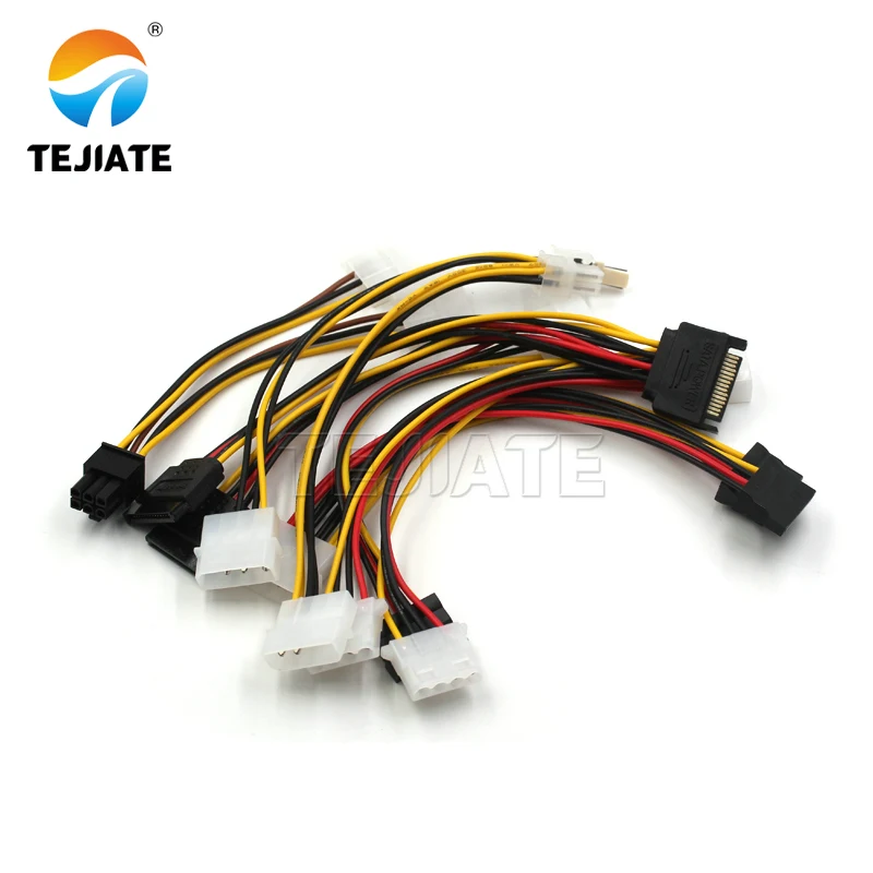 SATA power cable one split two 6P to IDE4 10 12P pin motherboard solid state drive connected graphics card adapter cable