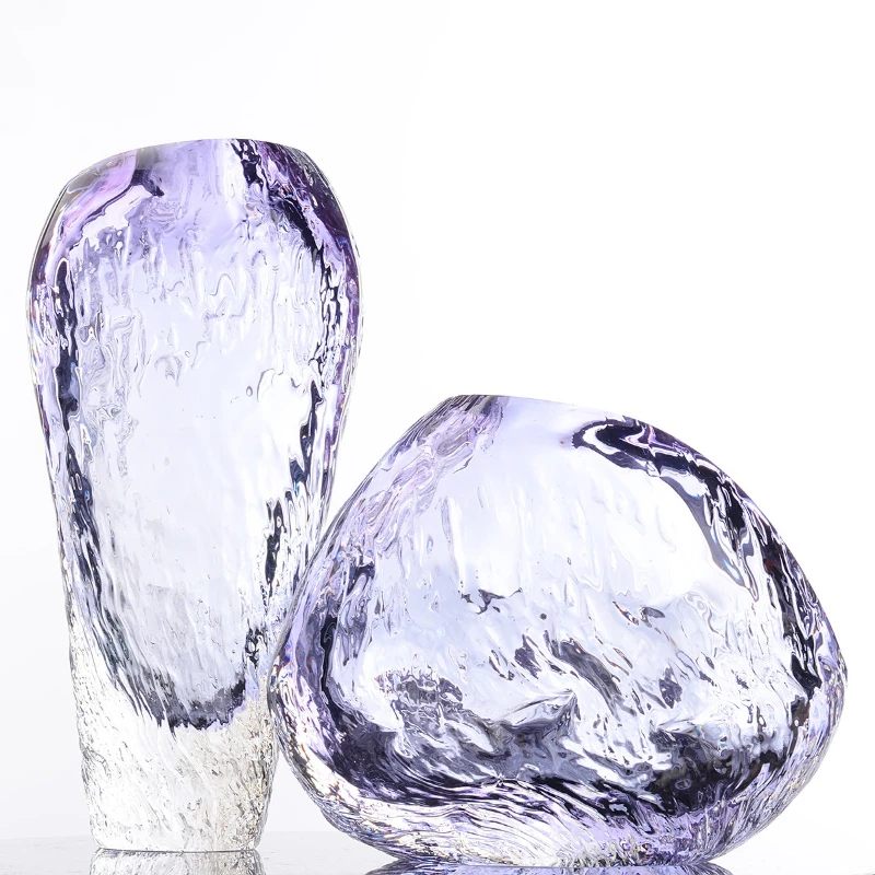 Violet Mountain Stone Light Luxury High-end Glazed Vase Living Room Dining Table Flower Arrangement Decorative Vase
