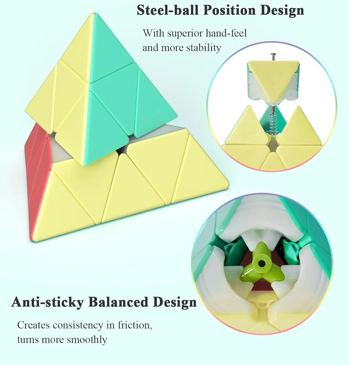 Qiyi ความเร็ว Magic Cube ชุด 2X2/3X3/พีระมิดความเร็ว Cube Stickerless Fast Cube คําแนะนํา Magic Cube ปริศนาก้อนของเล่นของขวัญ