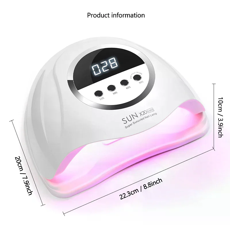 เครื่องอบเล็บเจล LED UV 320W พร้อมตั้งเวลา 4 ระดับ เซ็นเซอร์อัตโนมัติ สำหรับร้านทำเล็บมืออาชีพ