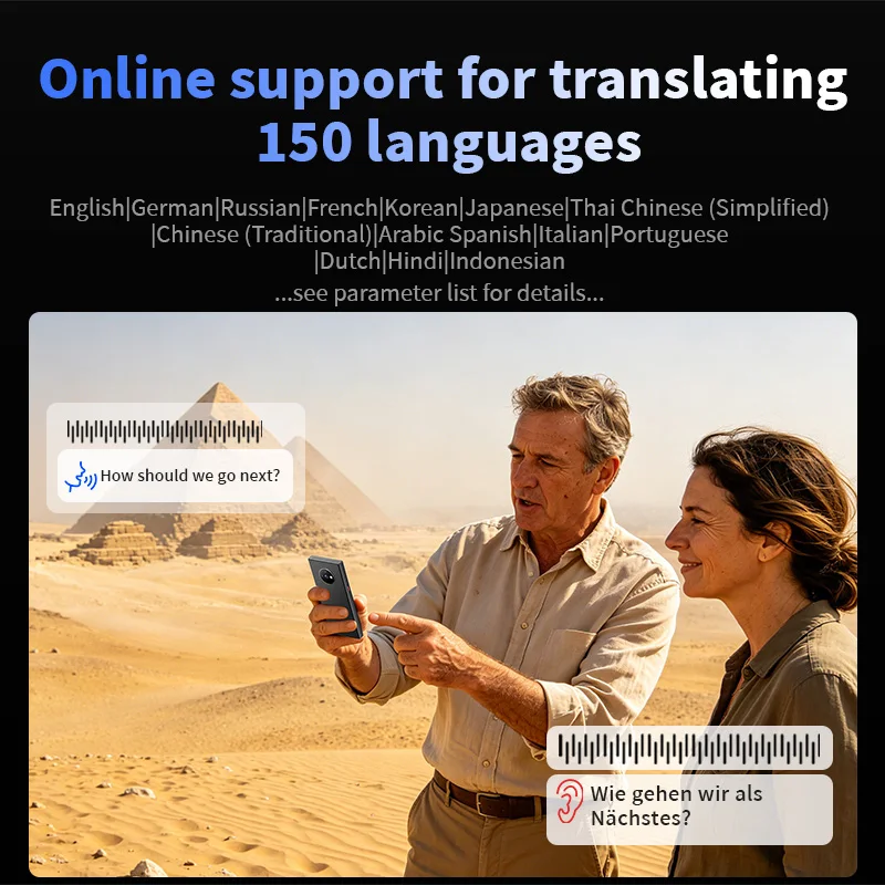 AI Smart Translator with 5.5 Inch Touch Screen Front Camera Video Translation 21 Offline Languages for Business Travel