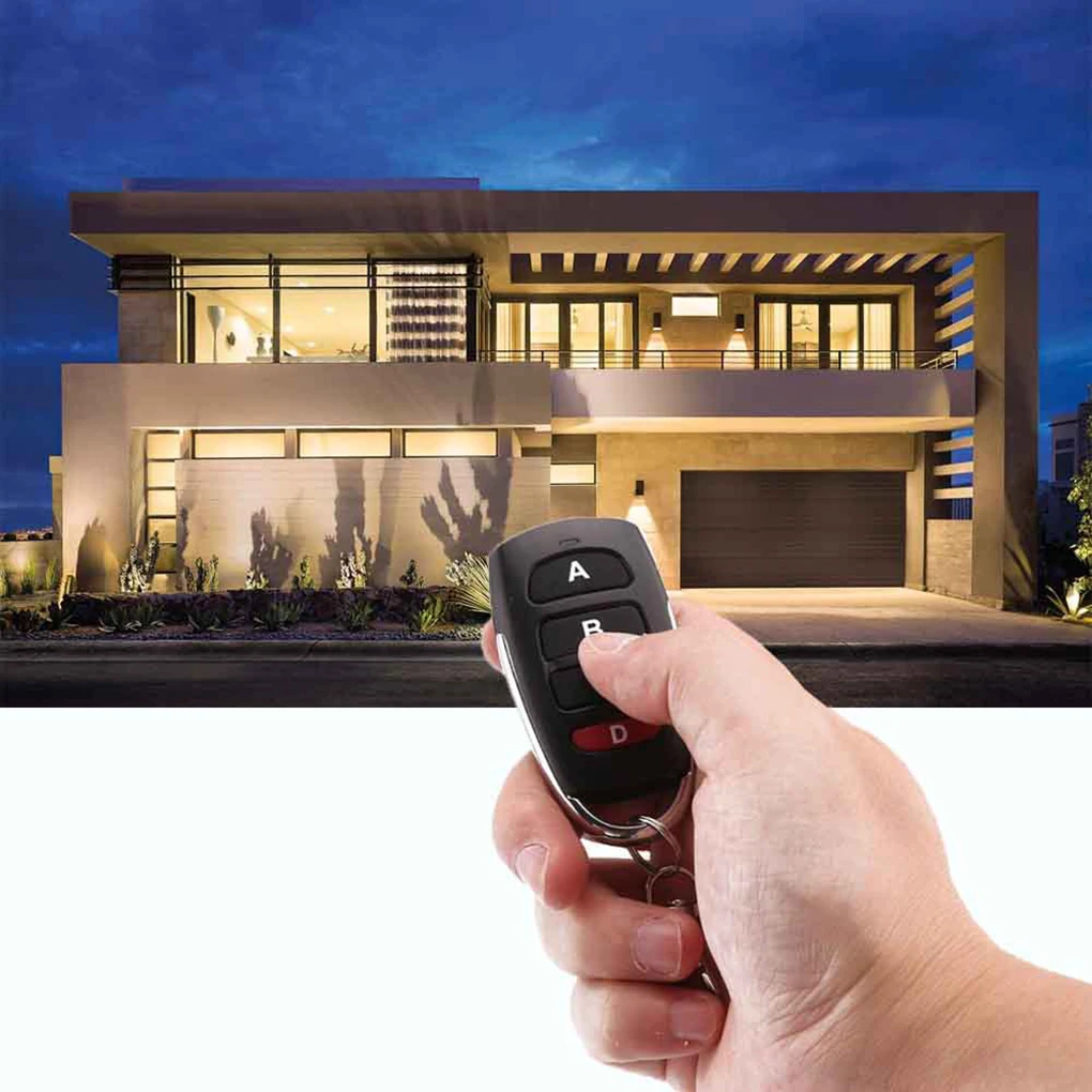 Universal 4 Button Copy 433mhz Electric Garage Door Opener Wireless Remote Control Door Gate Key Fob