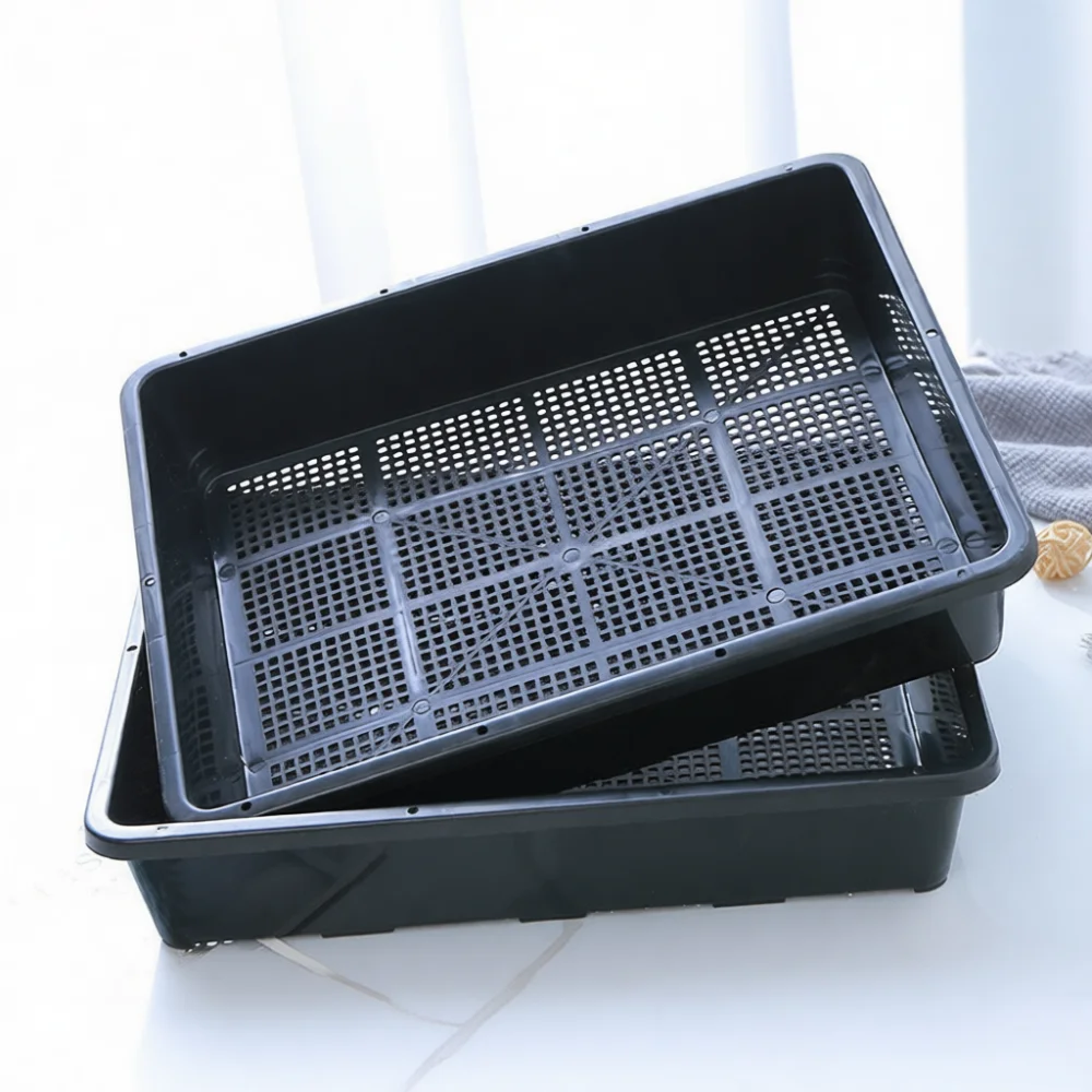 Thickened Plastic Seedling Starter Tray Rectangular Succulent Nursery Container Garden Planting Tool Storage Basin