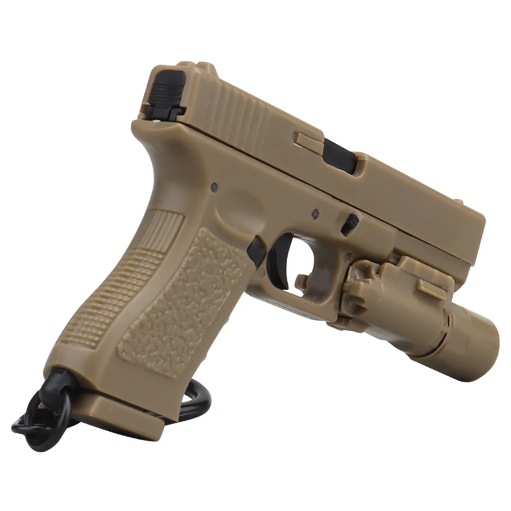 Glock G17-Sand Mini Gun portachiavi 1:4 in miniatura a forma di pistola portachiavi con ciondolo ornamento regalo per la collezione di modelli di Fan dell'esercito