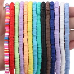 4mm 6mm Chip Polymer Clay Beads Flat Round Disk Loose Spacer Beads For Jewelry Making DIY Boho Bracelets Necklaces Accessories