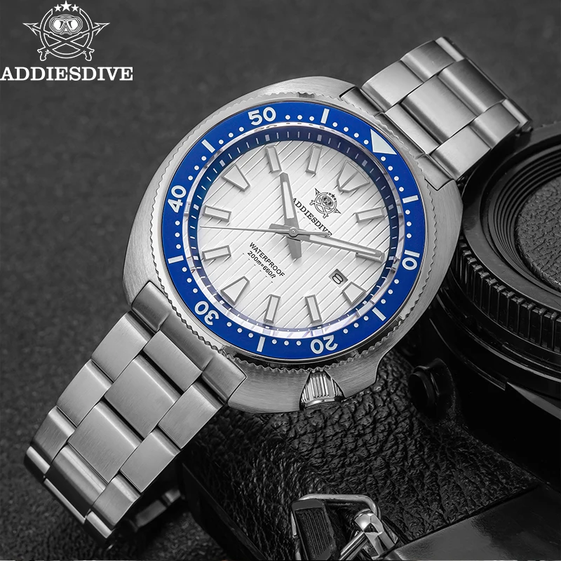 ADDIESDIVE 2025 New Diving Quartz Watch Men 200m Waterproof Sapphire Stainless Steel Luminous Ceramic Bezel Wristwatch AD2507