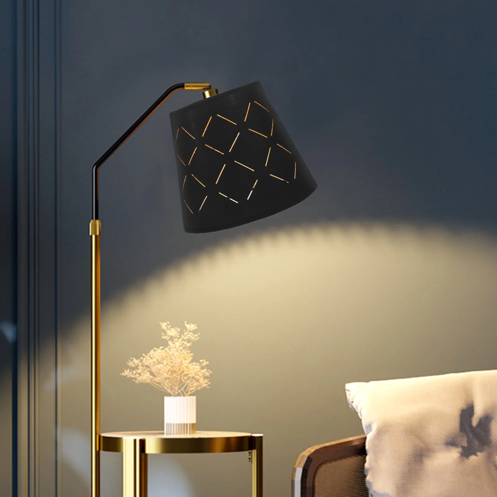 

Сменный черный интерьерный золотой абажур большого размера, крышка настольной лампы для гостиной, кабинета, пола в отеле, декоративная в помещении