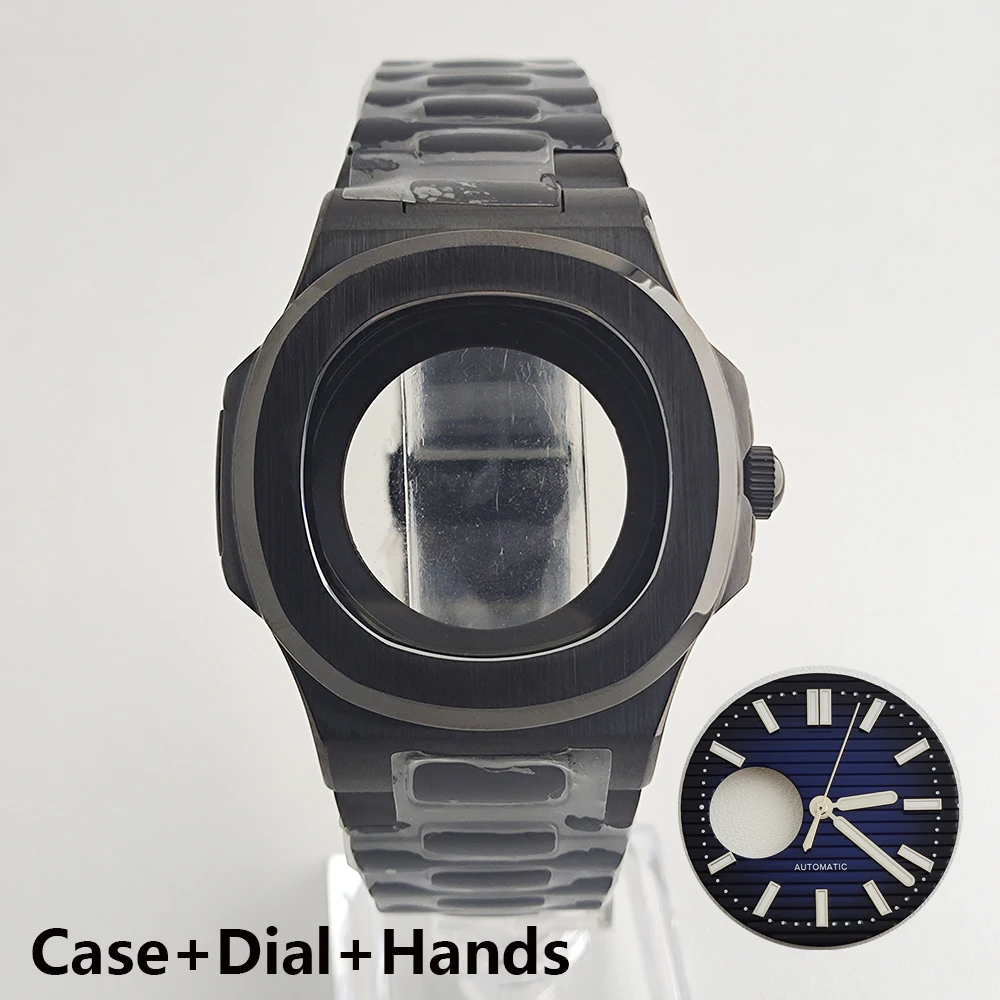 Nh38 caixa de relógio oco para fora dial logotipo personalizado relógio masculino movimento automático adequado para série nh movimento acessórios relógio