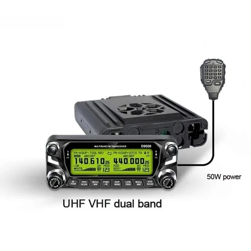 D9000 Dual Band Car Mobile Radio 50W Amateur Radio Car Walkie Talkie Aviation Band AM Reception Relay Function