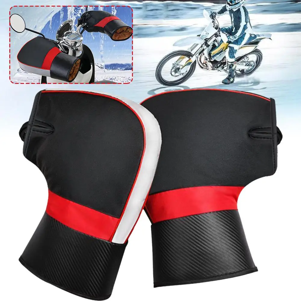 Motorcycle Handlebar Cover Winter Battery Car Windshield Reflective Handle Gloves And Waterproof Strips Windproof Warm Thic S8a7