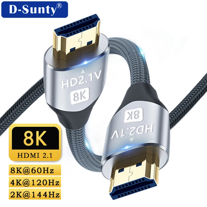 8k hdmi-kompatibles kabel 4k @ 120hz 8k @ 60hz adapter für earc hdr video kabel pc laptop tv box ps5 4k 8k hdmi kabel