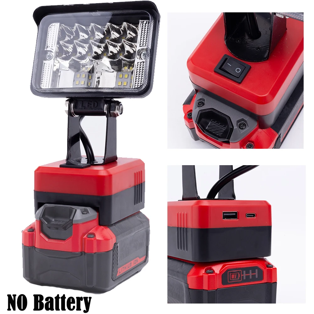 

LED Work Light For Craftsman 20V Lithium Battery Cordless Workshop Operated Outdoor Camping Fishing Portable Lamp（NO Battery ）