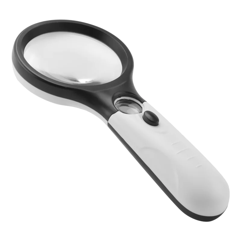QWE-3 ไฟ LED 45X มือถือแว่นขยายอ่านแว่นขยายเลนส์เครื่องประดับ Loupe
