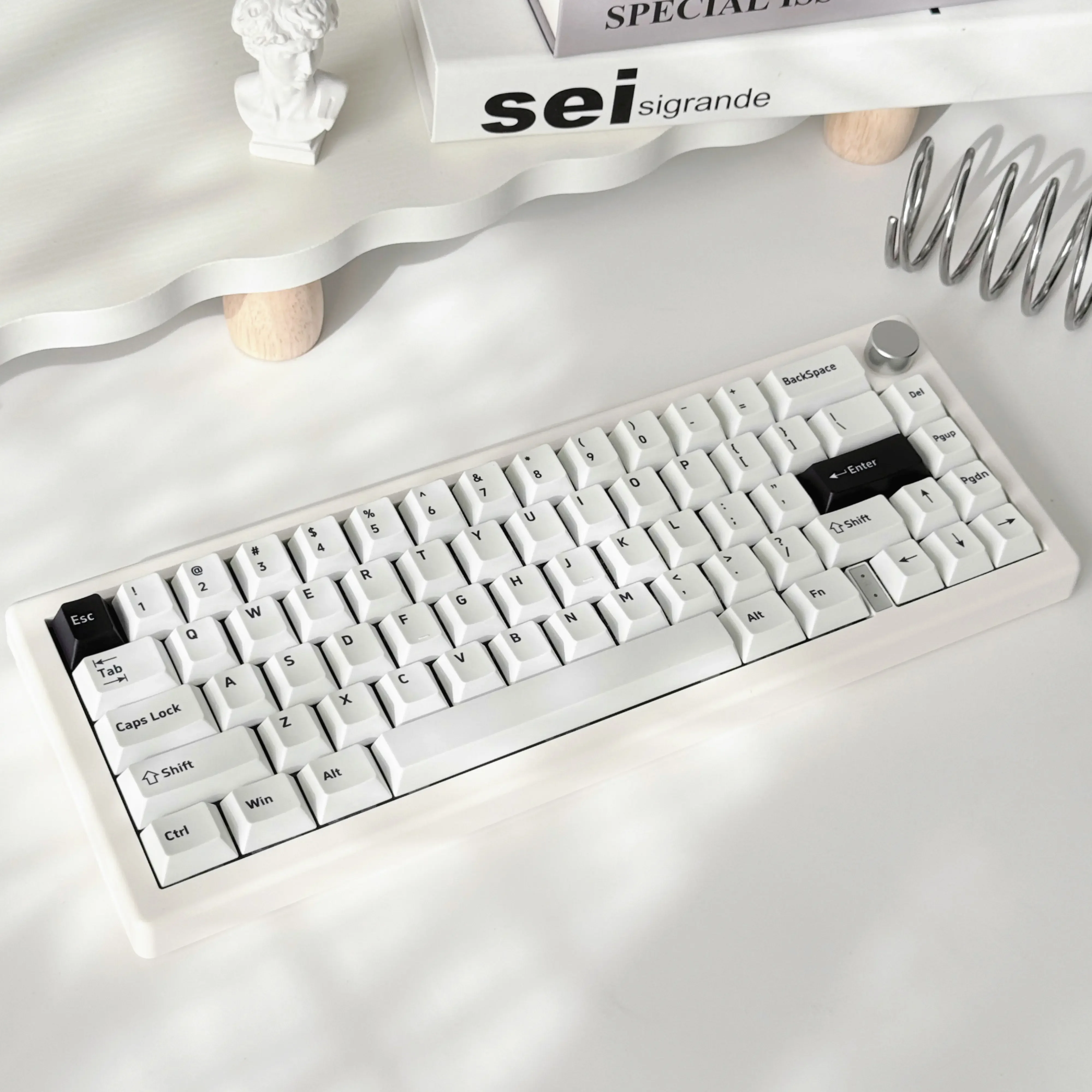 Custom Monochrome KeycapSet Black White English JP Legends,PBT Dye-Sub OEM Height forMX Mechanical Keyboard,Third-Party Full Kit
