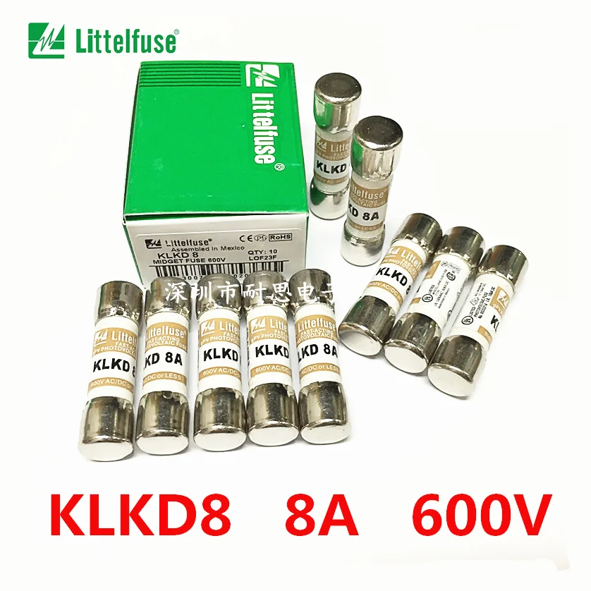 

Free Shipping 10Pcs/lot New Original US Littelfuse fuse KLKD8 Fast Acting FUSE KLKD 8 10*38MM KLKD 8A 600V Ceramic Fuse