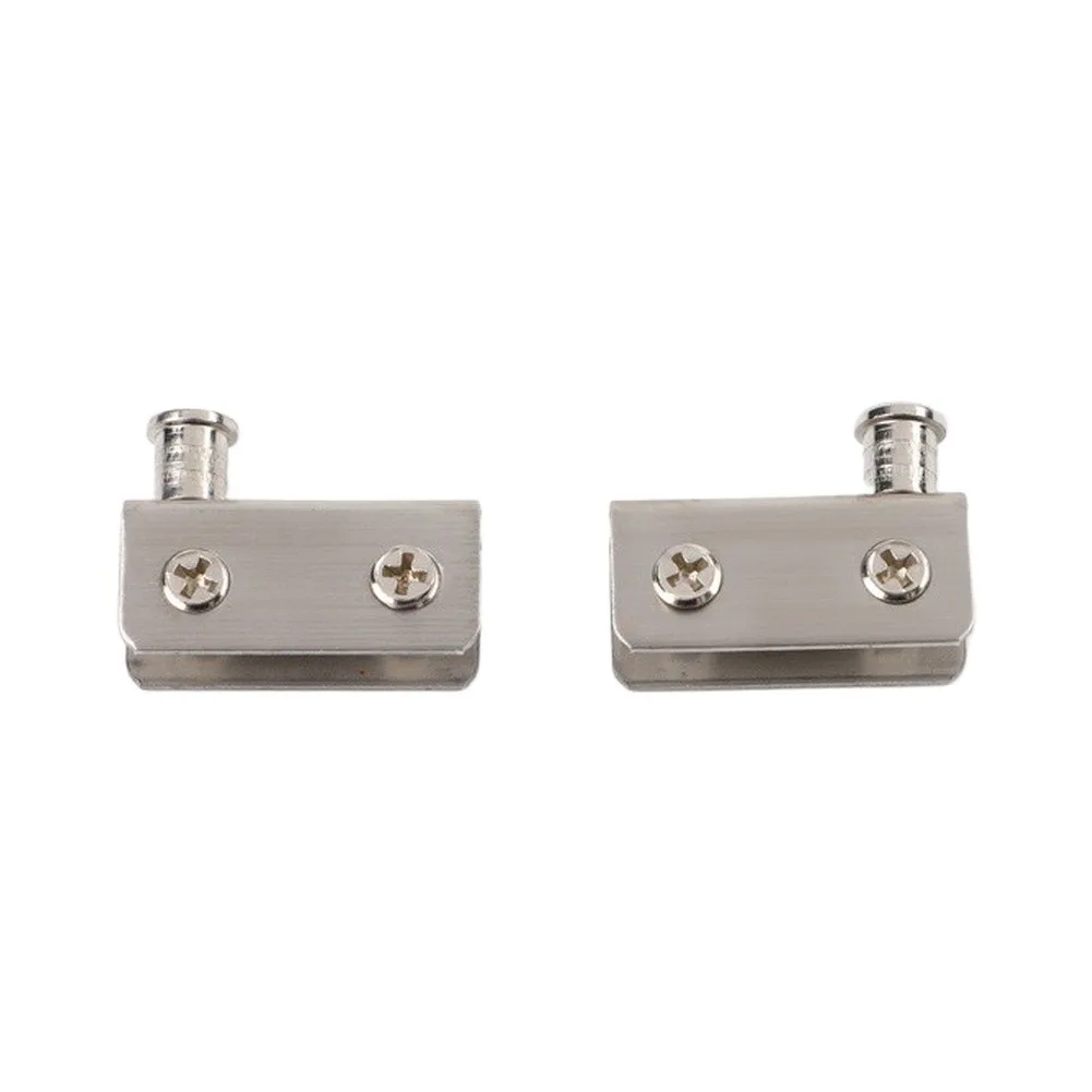 Glass Door Hinges Stainless Steel Clip Style Pivot Mount for 5-8mm Thick Glass Used in Cabinets Wood Shelves and Tables