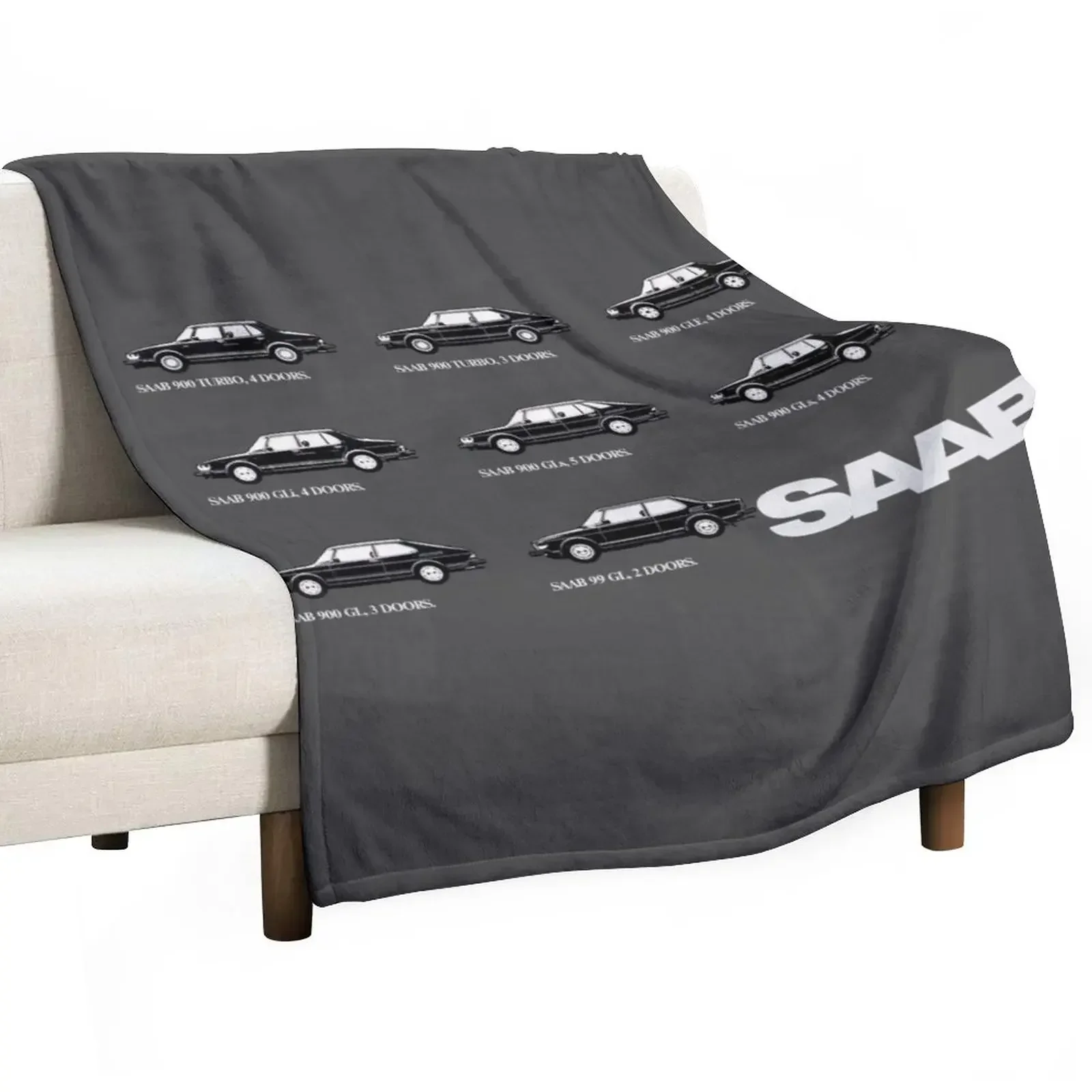 SAAB RANGE 1980 - SAAB 900 Throw Blanket Cute Plaid Bed Blankets