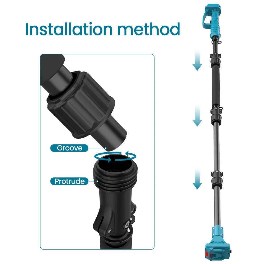 1.5/2.2/2.5 متر القطب الكهربائي بالمنشار تلسكوبي تمديد مقصات التقليم قابل للتعديل شجرة الانتهازي ملحق
