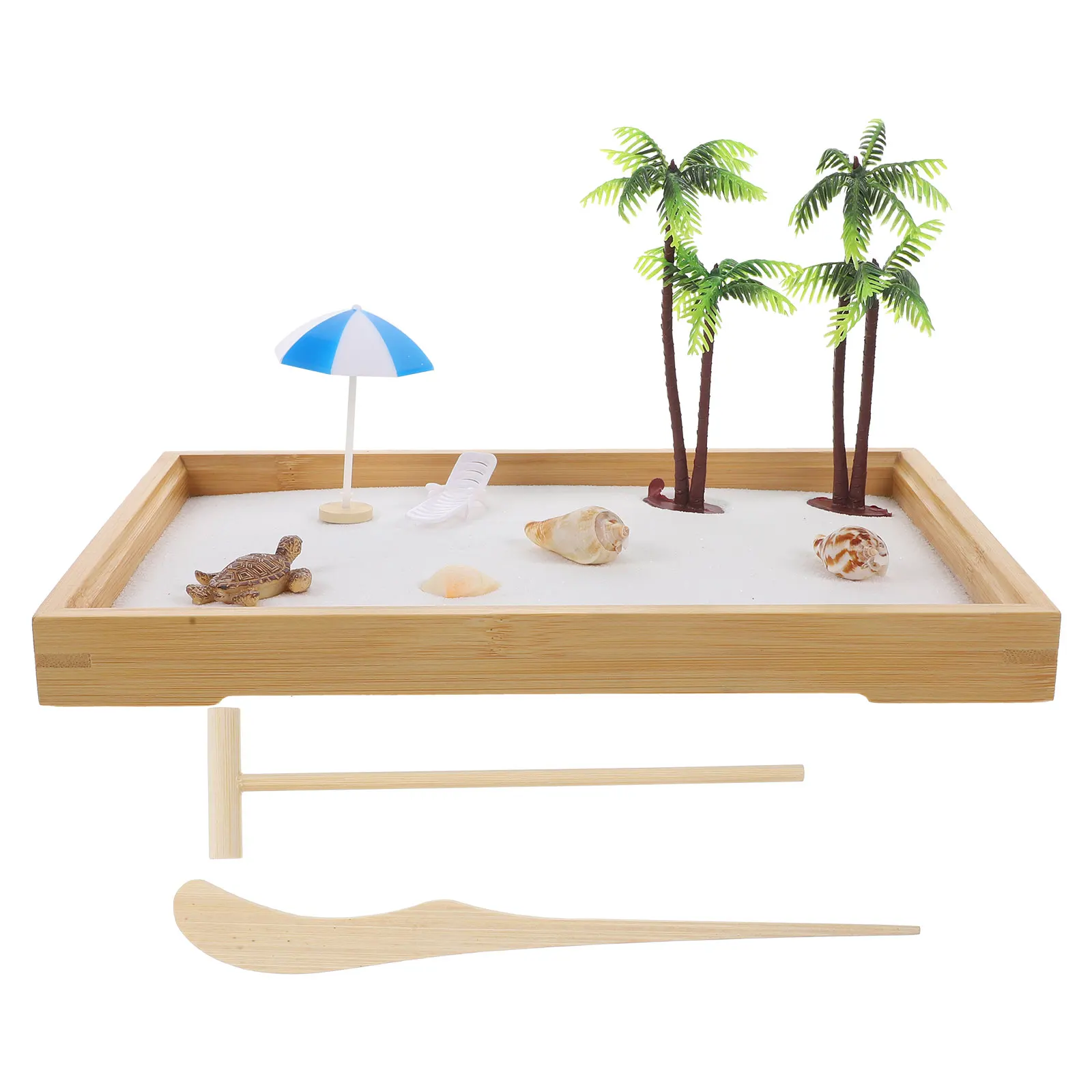 

1 set Decor Ornaments Miniature Zen Garden Sandbox Tray Kits Home Office DIY Landscape Style Accessories Figurines