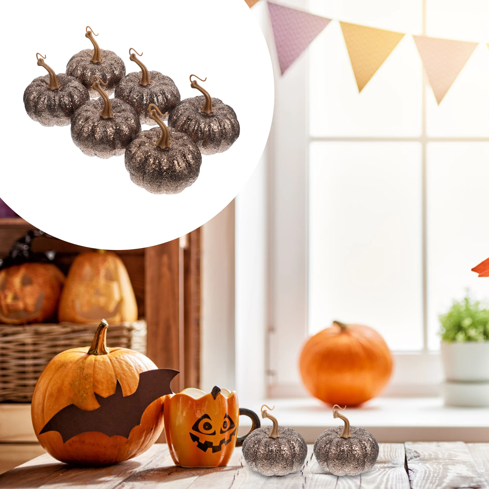 

6 Pcs Halloween Pumpkin Tealights Simulated Foam Pendant Party Hanging Festival Pumpkins