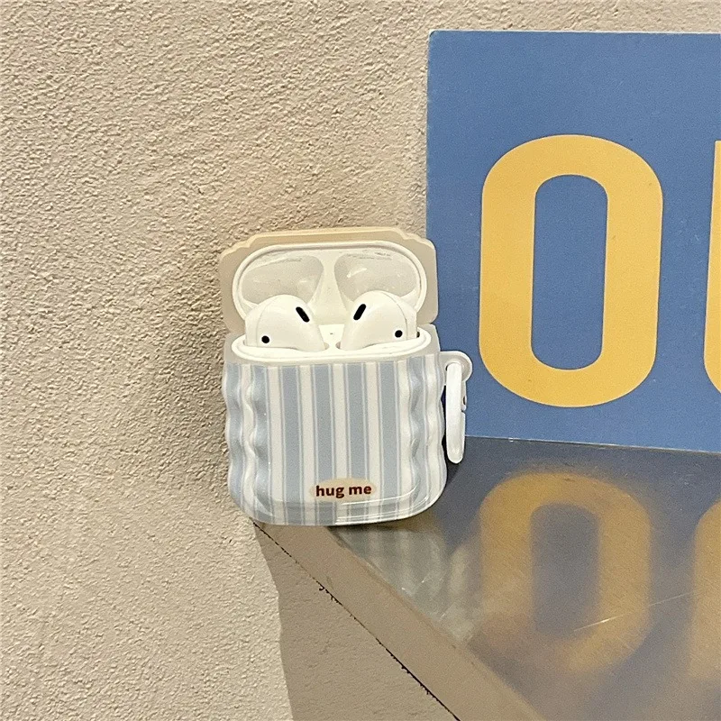 Ins Wave Creme Streifen Hülle für Apple Air Pods Pro 2 Bluetooth Kopfhörer Hülle Cartoon Hülle für Airpods 1 2 3 Schutztasche 2025