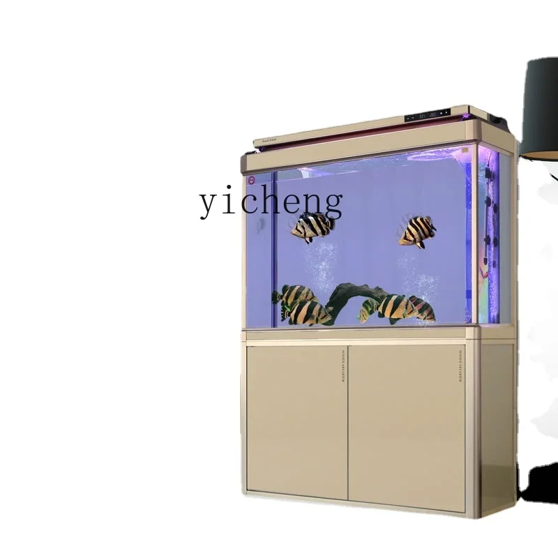 

XL Floor Fish Tank Glass Aquarium Living Room Ecological Pot Bottom Filter Household Tank