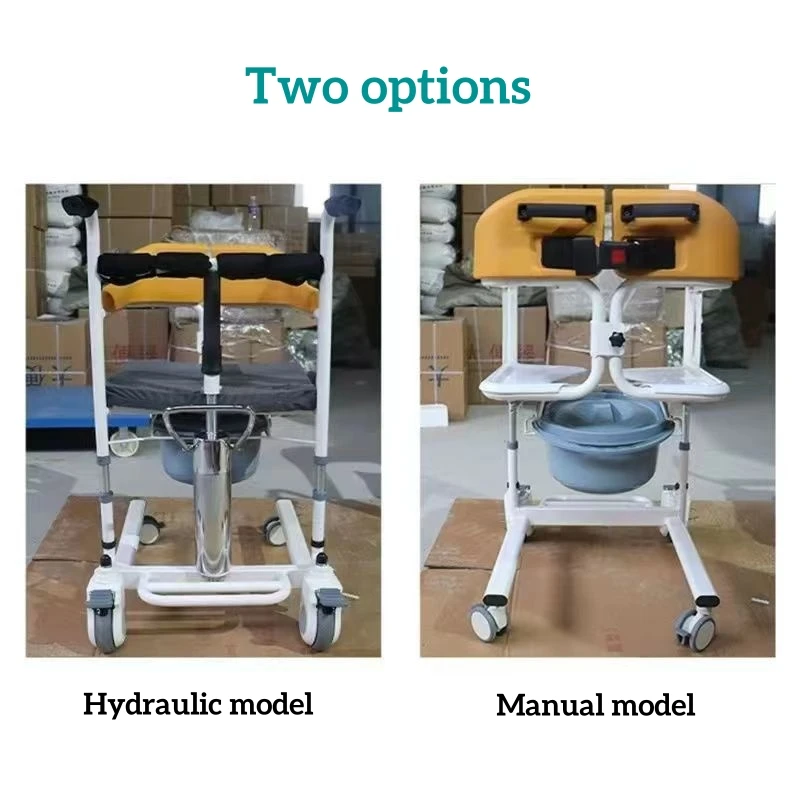 Chaise de transfert de patient avec commode, gadgets pour le transfert de mouvement, usine de gros