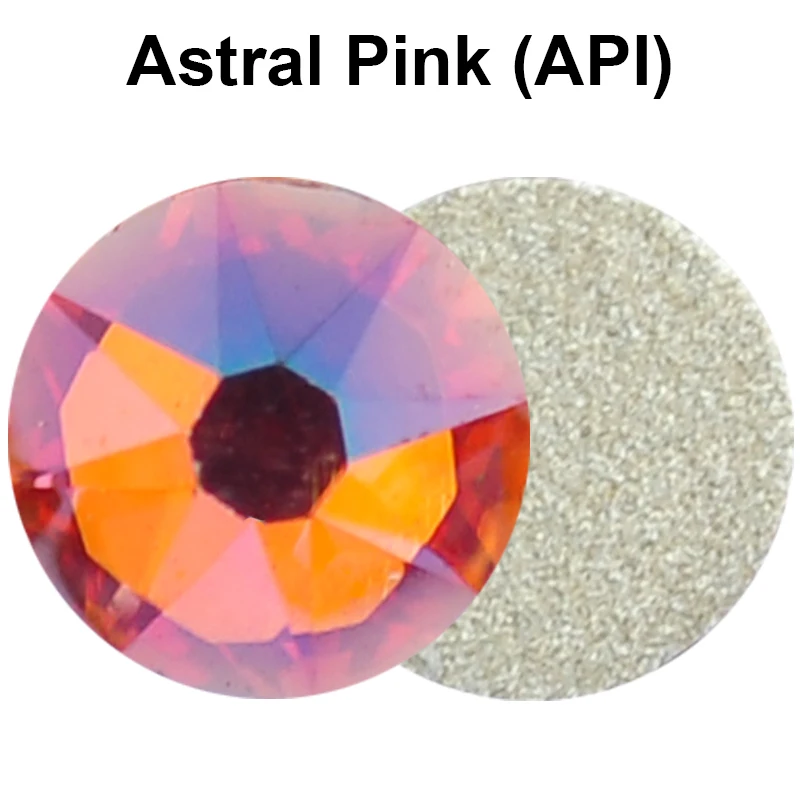 Astral Pink NO Hotfix Rhinestones Rhinestone 8 Big 8 Small Star Cut 16 Facets Flat Back Crystal Stone for Dress Garment