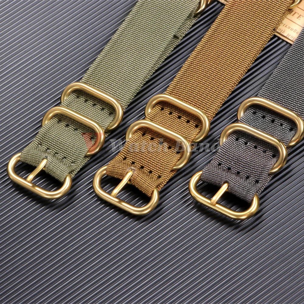 Gold Buckle Nylon Strap 18/20/22/24mm for Tudor for Omega Watch Band Military Sport Strap Durable Canvas Fabric Band for Seiko