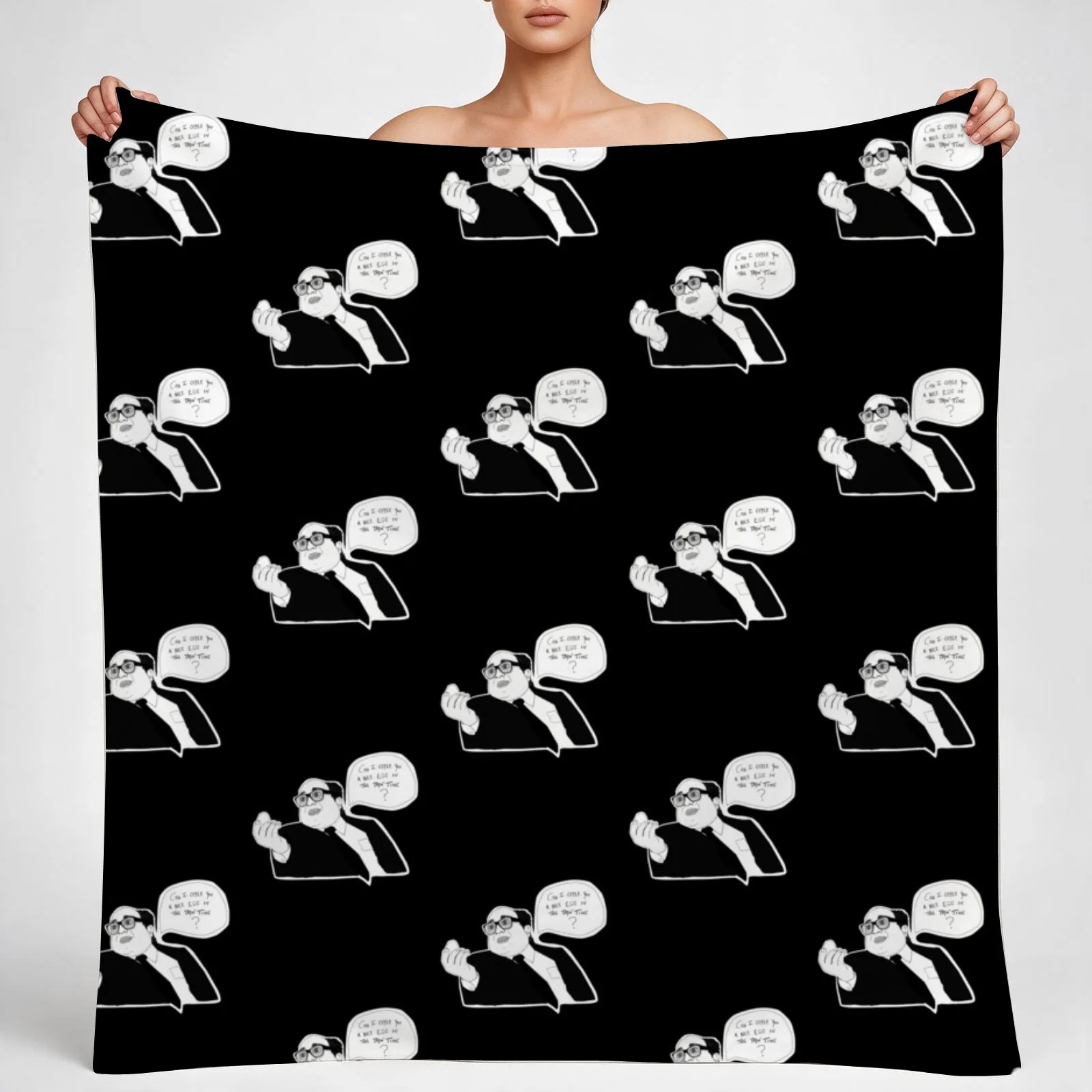 Can I Offer You A Nice Egg In This Tryin' Time? Throw Blanket couch cozy soft plush fuzzy picnic outdoor blanket